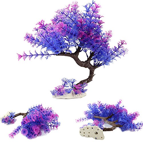 LAMEIDA Aquarium Simulation Plantas acuáticas Juguetes para peces Planta-Deco Plantas acuáticas Purple Artificial Underwater Plant Ornamento