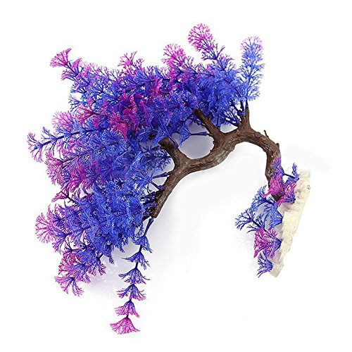 LAMEIDA Aquarium Simulation Plantas acuáticas Juguetes para peces Planta-Deco Plantas acuáticas Purple Artificial Underwater Plant Ornamento