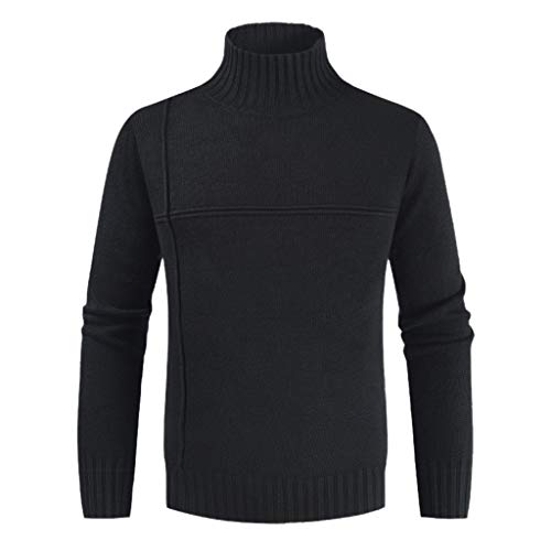 LANSKIRT Jersey de Punto para Hombre Ropa de Otoño Elegante Chaquetas Sudadera sin Capucha Abrigo de Invierno Color Sólido Modernas Outwear Talla Grande