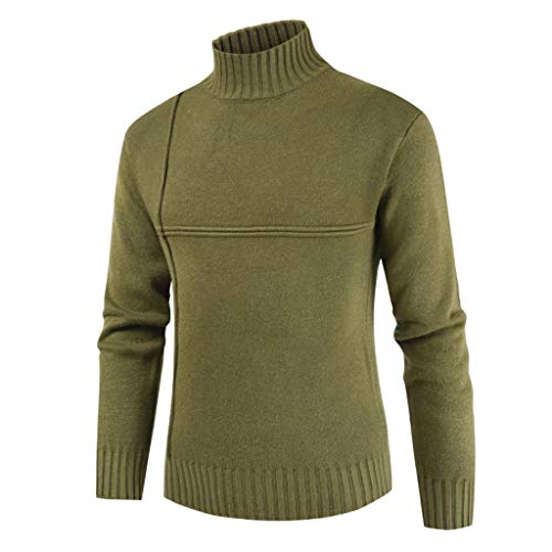 LANSKIRT Jersey de Punto para Hombre Ropa de Otoño Elegante Chaquetas Sudadera sin Capucha Abrigo de Invierno Color Sólido Modernas Outwear Talla Grande