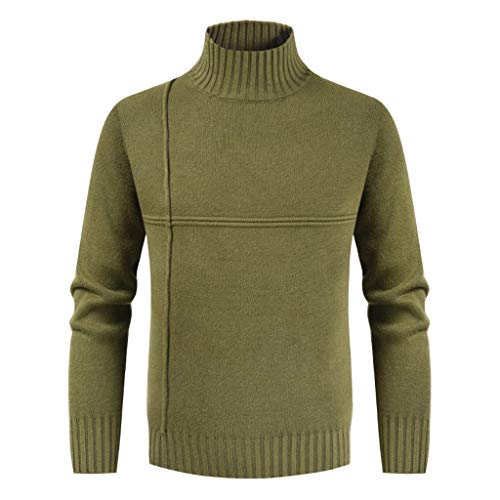 LANSKIRT Jersey de Punto para Hombre Ropa de Otoño Elegante Chaquetas Sudadera sin Capucha Abrigo de Invierno Color Sólido Modernas Outwear Talla Grande