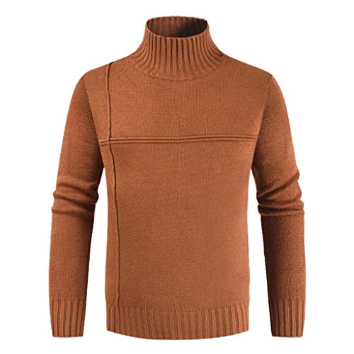 LANSKIRT Jersey de Punto para Hombre Ropa de Otoño Elegante Chaquetas Sudadera sin Capucha Abrigo de Invierno Color Sólido Modernas Outwear Talla Grande