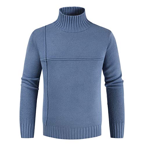 LANSKIRT Jersey de Punto para Hombre Ropa de Otoño Elegante Chaquetas Sudadera sin Capucha Abrigo de Invierno Color Sólido Modernas Outwear Talla Grande