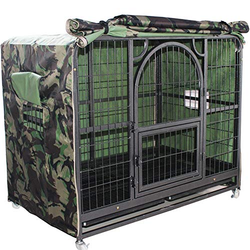 LDIW Fundas La Jaula del Perro Impermeable de Tela Oxford Protectores de Jaula para Perros de Perrera Aptas para Interiores/Exteriores,Camuflaje,129x98x103cm