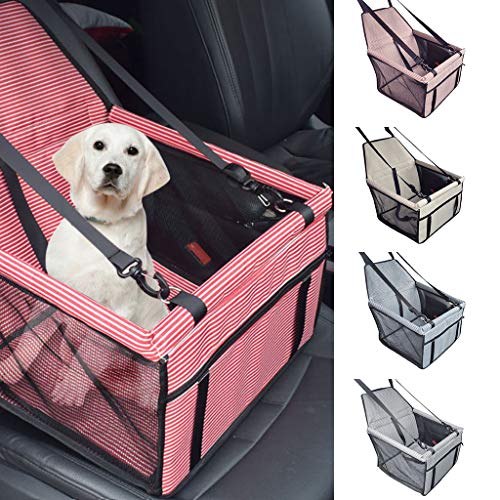 LEEDY - Correa de Seguridad para Asiento de Coche, Lavable para Gatos medianos, Perros y Gatitos, con Cierre y Bolsillo de Almacenamiento