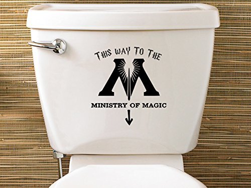 Level 33 LTD Vinilos wc Pegatinas para tapas de inodoro Inspired Ministry Of Magic Toilet Sticker vinilo water pegatina