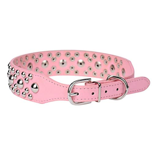 LFEU Collar De Perro Remache De Cuero Correa para El Cuello Ajustable del Perrito del Animal DoméStico