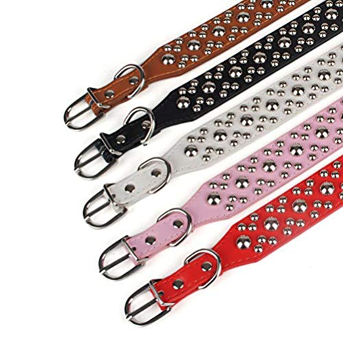 LFEU Collar De Perro Remache De Cuero Correa para El Cuello Ajustable del Perrito del Animal DoméStico