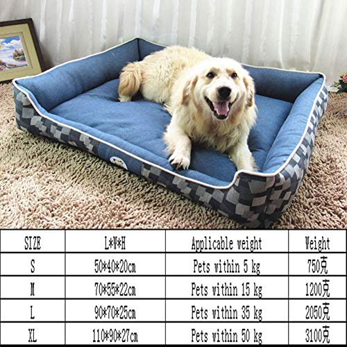 LIANGZHI Cama para Perros antimordeduras, Mascota Colchón Lavable Almohada Cojín Suave y Cálida Cama de Algodón PP con Parte Inferior Antideslizante para Perro GatoBrown-S