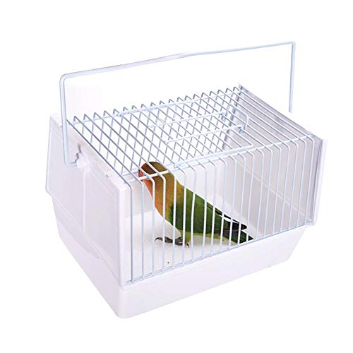 libelyef Bird Cage Portable out Transport Bird Cage Portátil Pequeña Jaula De Viaje para Pequeña Piel De Tigre De Peonía De Avestruz con Dos Alimentadores