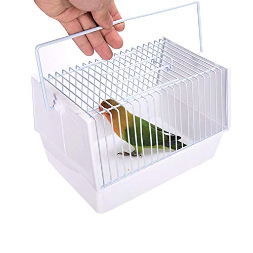 libelyef Bird Cage Portable out Transport Bird Cage Portátil Pequeña Jaula De Viaje para Pequeña Piel De Tigre De Peonía De Avestruz con Dos Alimentadores