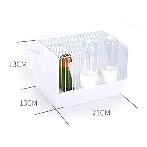 libelyef Bird Cage Portable out Transport Bird Cage Portátil Pequeña Jaula De Viaje para Pequeña Piel De Tigre De Peonía De Avestruz con Dos Alimentadores