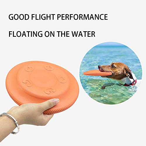 LILUN6 Frisbee de Entrenamiento Interactivo para Perros: Juguete Impermeable y Resistente a Las mordeduras, Ligero, Naranja, Adecuado para Perros pequeños. 9 Pulgadas de diámetro