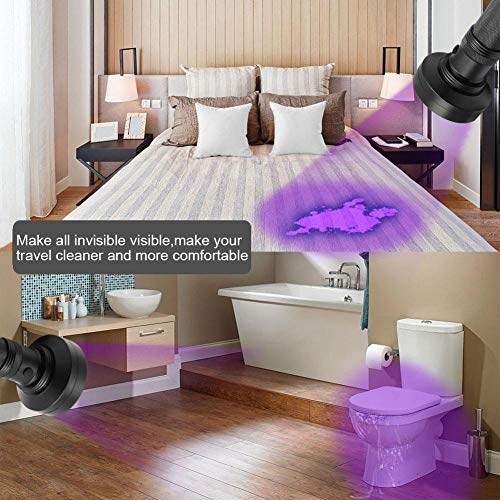 Linterna De Luz Negra Ultravioleta Luz Negra Led Linterna Uv Led Potente Ultravioleta Luz Negra Escorpión Detector De Manchas De Orina Para Mascotas Antorcha De Luz Ultravioleta Púrpura-100Uv W Gafas