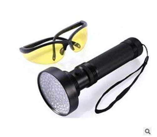 Linterna De Luz Negra Ultravioleta Luz Negra Led Linterna Uv Led Potente Ultravioleta Luz Negra Escorpión Detector De Manchas De Orina Para Mascotas Antorcha De Luz Ultravioleta Púrpura-100Uv W Gafas