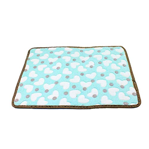 LIPETLI Mascotas Cama Perro Doble Cara de Paja Mat Cool Pad Primavera Verano Transpirable para Perros Pequeños y Medianos,Blue,L