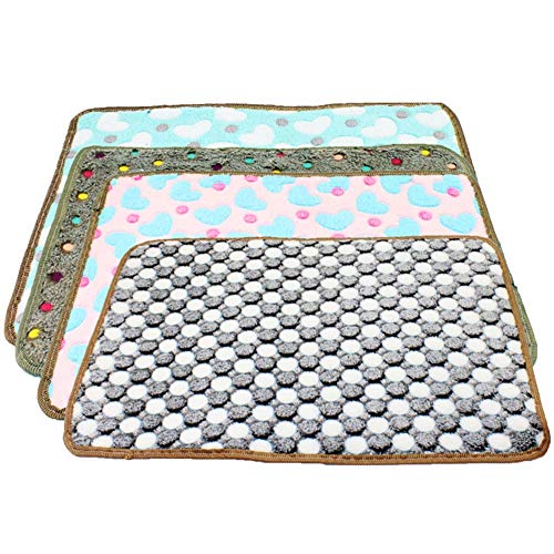 LIPETLI Mascotas Cama Perro Doble Cara de Paja Mat Cool Pad Primavera Verano Transpirable para Perros Pequeños y Medianos,Blue,L