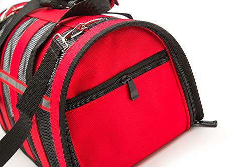 LLYU Transportador para Perros paño Grande Portador para transportes de Animales Bolso Bandolera aerolínea homologada Plegable Coche y Bicicleta al Aire Libre (Color : Red)