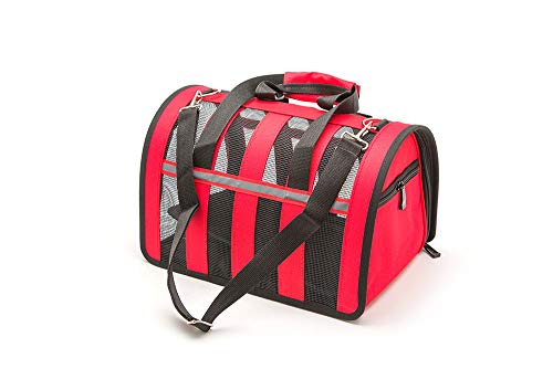 LLYU Transportador para Perros paño Grande Portador para transportes de Animales Bolso Bandolera aerolínea homologada Plegable Coche y Bicicleta al Aire Libre (Color : Red)