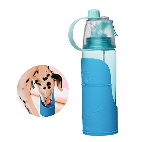 Locisne BPA Libre 600 ml Botella de Agua Suministros de riego para Mascotas para Perros y Gatos con tazón de Silicona extraíble, Agua en Aerosol Caminar, Deportes, Senderismo, Camping