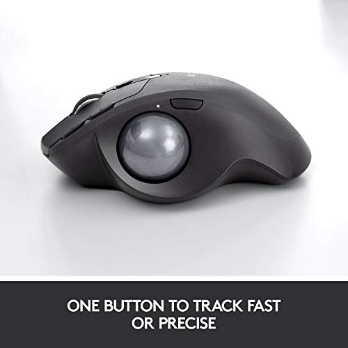 Logitech MX Ergo Ratón Trackball Inalámbrico Ergonómico, Bluetooth/2.4 GHz con Receptor Unifying USB, Ángulo del Trackball Ajustable, Rueda de Precisión Inclinable, Carga USB-C, PC/Mac/iPad OS, Negro