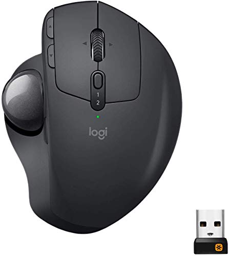 Logitech MX Ergo Ratón Trackball Inalámbrico Ergonómico, Bluetooth/2.4 GHz con Receptor Unifying USB, Ángulo del Trackball Ajustable, Rueda de Precisión Inclinable, Carga USB-C, PC/Mac/iPad OS, Negro