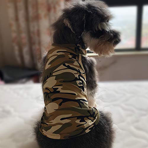 longlongpet - Camiseta de algodón Suave y cómoda para Perro, diseño de Camuflaje, para Perros Grandes y medianos