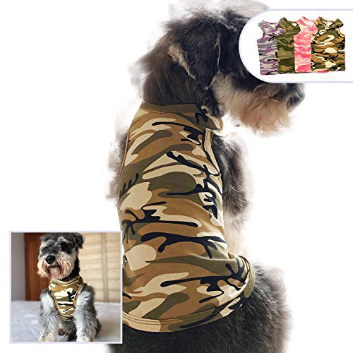 longlongpet - Camiseta de algodón Suave y cómoda para Perro, diseño de Camuflaje, para Perros Grandes y medianos