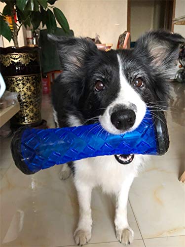 Los juguetes para mascotas hacen que suene un sonido Mordedor de goma resistente a los mordiscos Limpie los dientes Respetuoso con el medio ambiente Para perros y perros medianos y grandes Juguetes pa