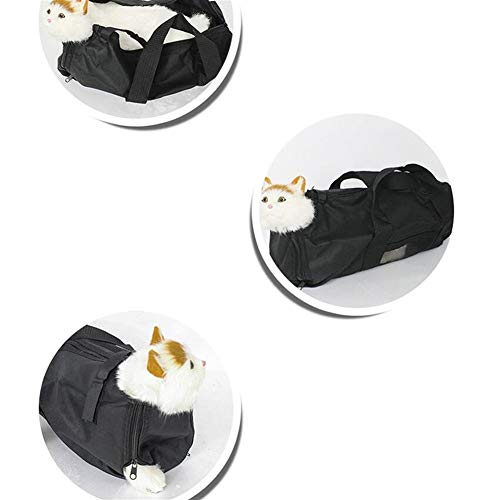 LOVE&HOME Gato De Alimentación Y Estética Bolsa, Gato Restricción Bolsa Portátil De La Jaula del Gato Bolsa De Viaje For El Gato Corte De Uñas, Baño, Limpieza del Oído, Negro