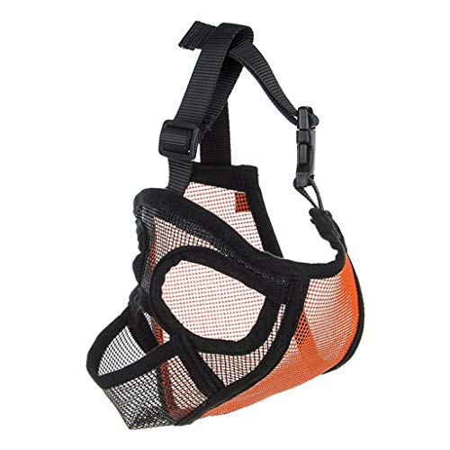 LOVE&HOME Hocico Corto Perro Bozal Ajustable Ajustable Malla Bulldog Bozal para Morder Masticar Ladrar Entrenamiento Perro Máscara (Color : Orange-b, Size : XXS)