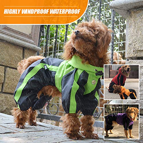 lovelonglong - Chubasquero con Capucha para Perro, Impermeable, con Capucha, Transpirable, 4 pies, Cuatro Patas, para Perros pequeños, medianos y Grandes