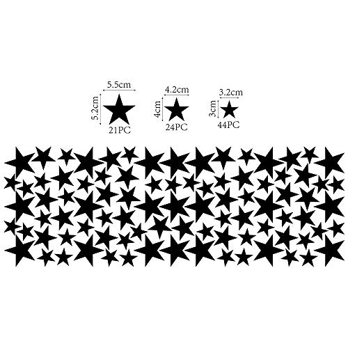 LSMYM Little Stars Adhesivo de pared para habitación de niños Baby Nursery Bedroom Niños Home Dec Vinilos decorativos Art Kids Adhesivo de pared Gris oscuro 89pc