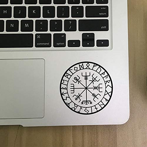 LSMYM Viking Protection Runes Compass Talisman Red Vinyl Decal Car Decor Removable Laptop Vinyl Sticker  Dark Green 19x19 cm