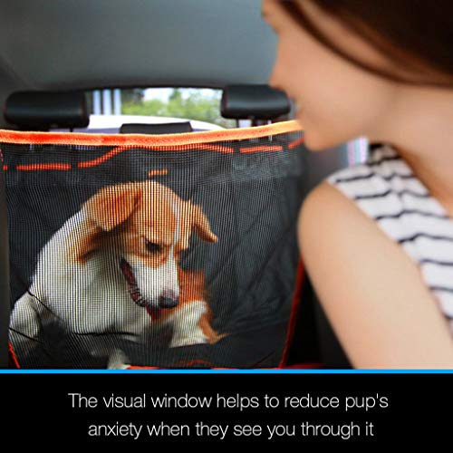 LTLJX Funda Perros Coche, Funda de Asiento para Perros Impermeable y Resistente, Protector Coche Perros con Rejilla Flexible Pasar Aire, Universal para SUV, Camión, Transportar y Viaje