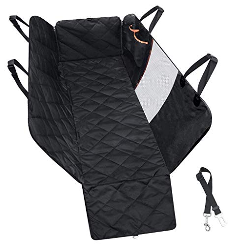 LTLJX Funda Perros Coche, Funda de Asiento para Perros Impermeable y Resistente, Protector Coche Perros con Rejilla Flexible Pasar Aire, Universal para SUV, Camión, Transportar y Viaje