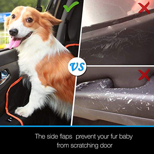 LTLJX Funda Perros Coche, Funda de Asiento para Perros Impermeable y Resistente, Protector Coche Perros con Rejilla Flexible Pasar Aire, Universal para SUV, Camión, Transportar y Viaje