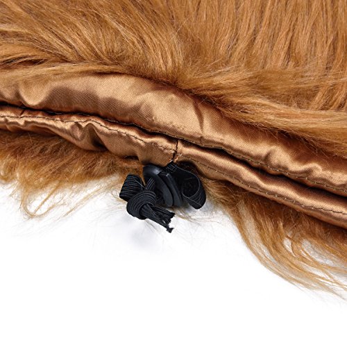 LUUFAN Lion Mane Peluca para Perro y Gato Disfraz con Orejas Mascota Ajustable cómoda Fancy Lion Hair Ropa de Perro Vestido para Halloween Christmas Easter Festival Party Activity(Dog-Light Brown)