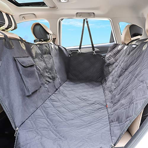 LVLVLO Pet Cubierta de Asiento de Coche, Trasero Protector Asiento Hamaca-Impermeable Lavable-Resistente a los arañazos, for Camiones, SUVs y Furgonetas, 133x46x55cm (Color : Black)