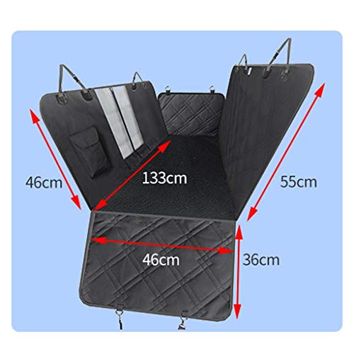 LVLVLO Pet Cubierta de Asiento de Coche, Trasero Protector Asiento Hamaca-Impermeable Lavable-Resistente a los arañazos, for Camiones, SUVs y Furgonetas, 133x46x55cm (Color : Black)