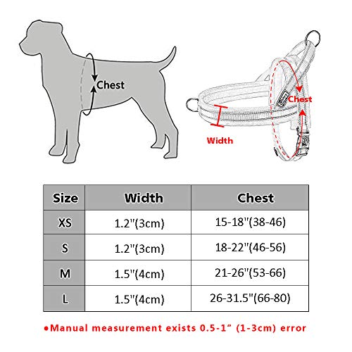 LYDCX Arnés para Perros Pitbull Arnés Reflectante para Perros Bull Arnés para Caminar Paseos para Perros Pug para Perros pequeños medianos Grandes Azul Negro XS ML