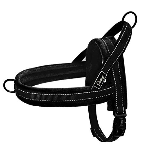 LYDCX Arnés para Perros Pitbull Arnés Reflectante para Perros Bull Arnés para Caminar Paseos para Perros Pug para Perros pequeños medianos Grandes Azul Negro XS ML