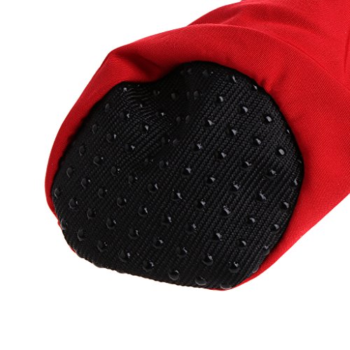 Lyguy Pet Dog Pet Shoes, Zapatos Impermeables para Perros Rain Snow Booties Zapatos Antideslizantes de Goma para Cachorros de Perros pequeños Rojo 5 cm