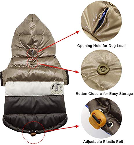 Maran Pet Perro Invierno Sudadera con Capucha cálido Impermeable Cortavientos Chaquetas Abrigo para Clima frío Cachorro Disfraces para Chihuahua, Yorkie, caniches, Mini Pinscher