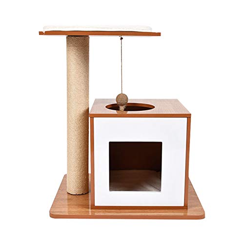 Marco de escalada para gatos de madera maciza doble, plataforma de salto para gatos nido de gato, poste de agarre para gatos, marco de escalada para un gato, amoladora de garras de cuerda de sisal, ad