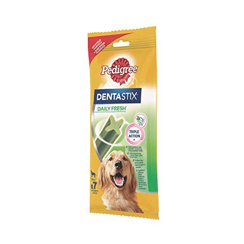 Mars Pedigree Dentastix Fresh - Friandises pour Grand Chien, 70 bâtonnets à mâcher pour l'hygiène bucco-dentaire (10 sachets de 7 Sticks)