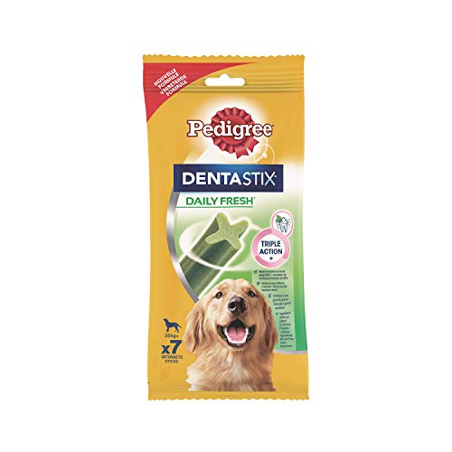 Mars Pedigree Dentastix Fresh - Friandises pour Grand Chien, 70 bâtonnets à mâcher pour l'hygiène bucco-dentaire (10 sachets de 7 Sticks)