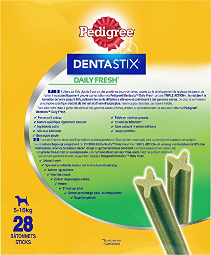 Mars Pedigree Dentastix Fresh - Friandises pour Petit Chien, 112 bâtonnets à mâcher pour l'hygiène bucco-dentaire (16 sachets de 7 Sticks)