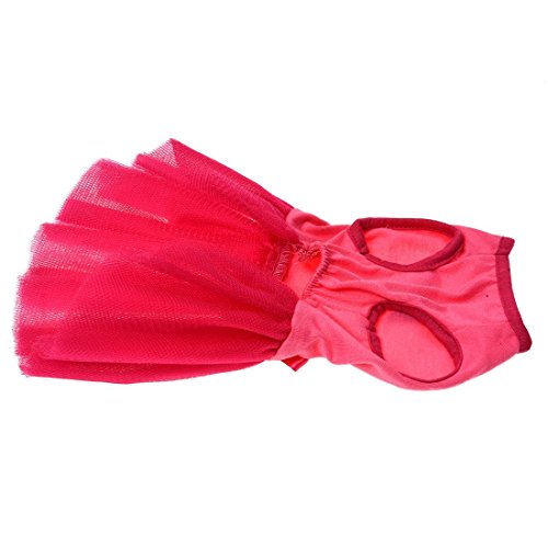 mascota Vestido - TOOGOO(R)Rosado Tutu Lazo Cinturon de diamantes de imitacion Animales pequenos Ropa del gato perro Vestido XS