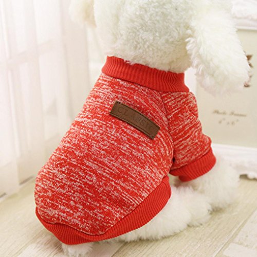 Mascotas Ropa para mascotasSuéter de Perro Mascota 2018 Abrigo Punto Ropa Chaleco Chaqueta para Mascotas (Rojo, 2XL)